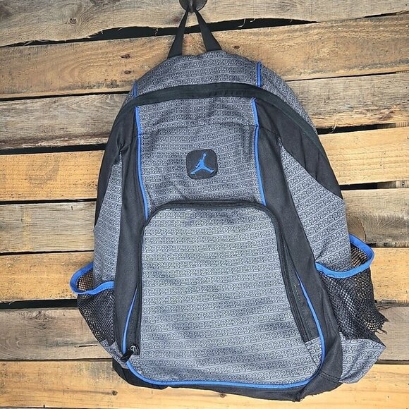 Nike Other - Nike Air Jordan Backpack Bookbag Laptop School Bag Blue/Black/Gray Jumpman 23